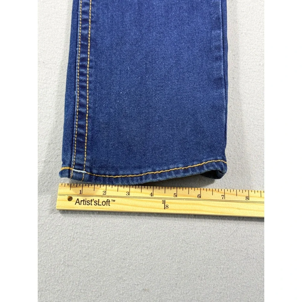 True Religion Ricky Relaxed Straight Jeans Dark Wash Gold Stitch Mens 30x32.5